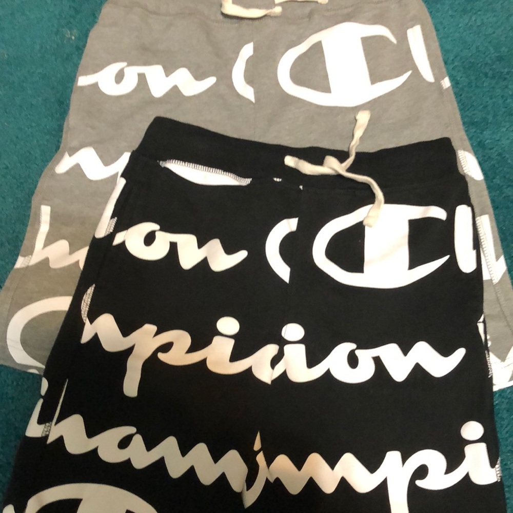 Black n white, grey n white Champion shorts/boys size large 
SOLD